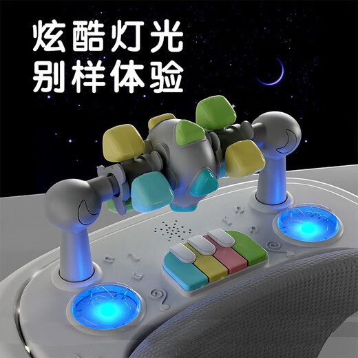 hopkids婴幼学步车挡o型腿多功能挡侧翻带音乐灯光助步车可折叠脚 普通款-赤壁绿