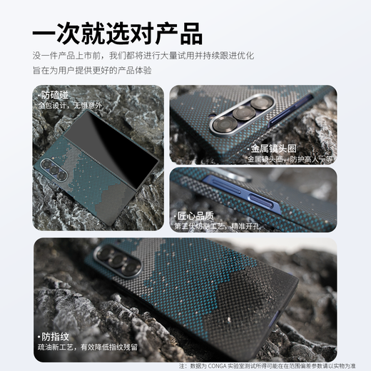 CONGA suitable for Samsung fold6 mobile phone case Kevla aramid fiber protective case full-inclusive ultra-thin hard shell anti-fall heat dissipation morning blue magnetic thin metal circle fire complete set