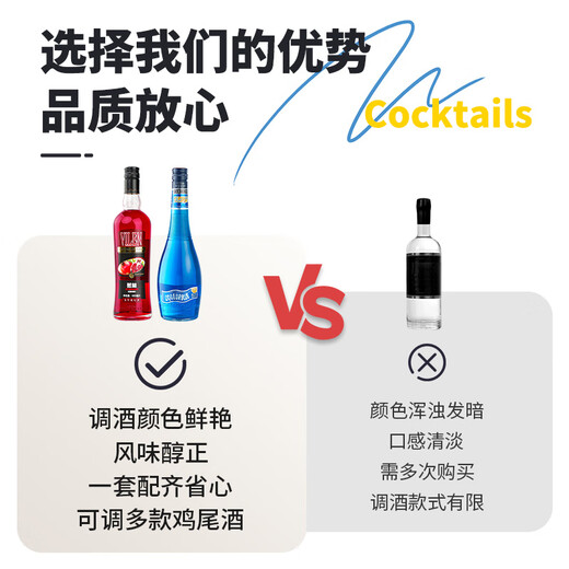 Bairuika Blue Orange Alkohol 700 ml Likör -Cocktail Mischung Basiswein Haus in Haushaltsweinwein [8 Getränkebasis Weinset]