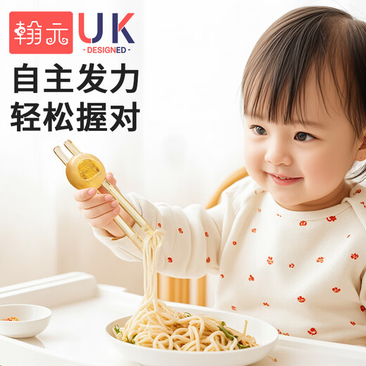 翰元儿童筷子训练筷1-3-6岁宝宝学食筷三段虎口筷ppsu家用儿童餐具 【ppsu训练筷】四档调节