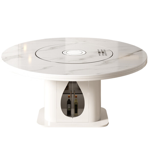 Ouoety Co., Ltd. Customized Rock Platte Esstisch 80 cm Drehdrehung Klapptisch und Stuhlkombination Haushaltsgebrauch mit Induktionskocher und Gemüsewärme Turntable Set 2415 Meter Esstisch 8 Stühle elektrisch