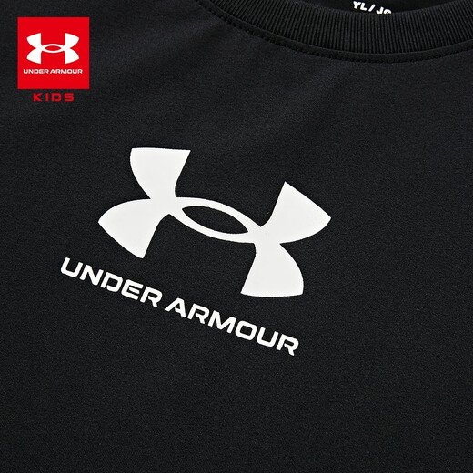 Under Armour (Under Armour) Casual al aire libre Cuello redondo en cuello redondo Corto T de ropa para niños Top 252320305 Negro 170
