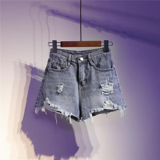 Xiangyunge 2025 NOUVEAU SUMBRE STYLE DE BISTOIRE DE DENIM RÉPOSÉ POUR LES FEMMES AVEC LA FAT MM SLAPT SLAMING LEG-LEG A-LINE PAPT TRENDY BLUID BLUE 9767 S 90-100JIN [Jin est égal à 0,5 kg]