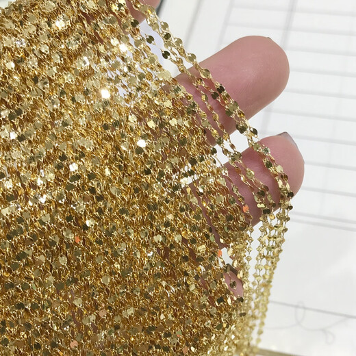 Fujiu 18k gold necklace women's clavicle super flash tile 45cm with pendant plain chain gold au750 adjustable Chinese Valentine's Day 18K white tile chain about 45cm