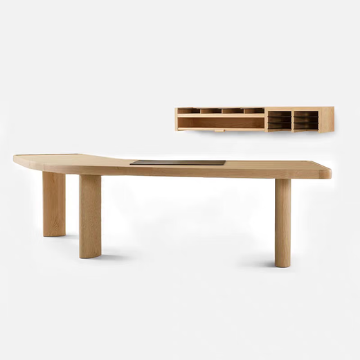 Melody Melody Curved Office Desk High Grain Full Wood Wood Desk Boss Desk Boss Desk Manager Manager Presidente Desk Color de madera real 1.5 metros Desk 1500*693*750 mm]