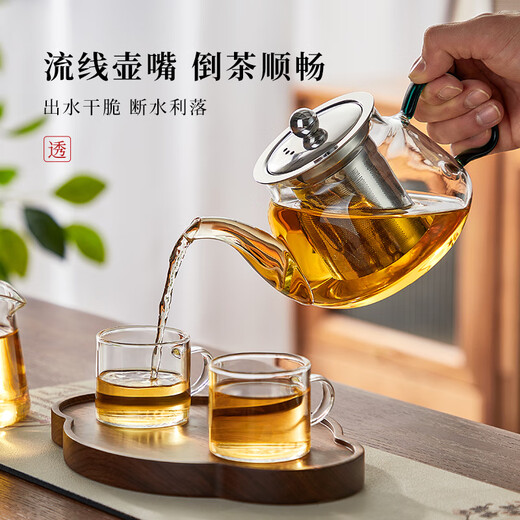 Mingguang glass tea set complete set of teacup teapot set household kung fu tea set with male cup tea set