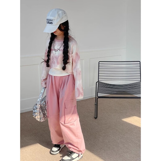 Ikano I.Karnow Girls Sweet Sweet Sweet de 2025 NUEVA Autumn Clothing Fashion Street Fashion Kids's Children Girls Spring and Autumn Big Children's Autumn 17080 Pink Set 160