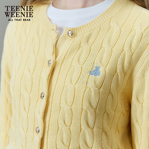 Teenie Weenie [même modèle pour Zhao Lusi] Little Bear's Pull en tricot jaune tricoté Pull de climatisation Cardigan jaune S
