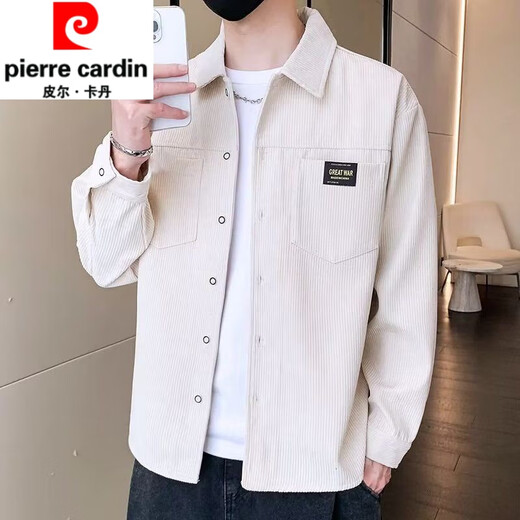 Pierre Cardin Corduroy Veste Shirt pour hommes Spring and Automne Nouvelle veste tendance Casual Work Top Loose Verbe