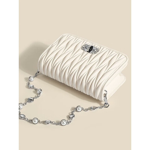 Hermes (HERMES) armpit bag for women 2025 new spring and summer white niche design fashionable and versatile one-shoulder crossbody bag white