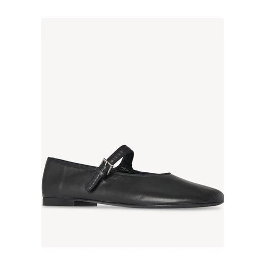 Les chaussures et bottes de luxe en rang pour les femmes Boheme MJ Buckle Flat Shoes F1396N60-BLK 24 HOT VENTE NOIR 36