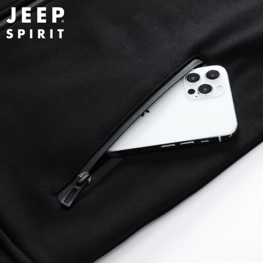 
Jeep (JEEP) brand sweatshirts for men's spring and autumn pure cotton cardigan loose large size stretch casual and comfortable sports top coat 7027 dark blue sweatpants tie 5XL