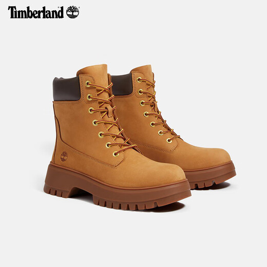 添柏岚（Timberland）官方踢不烂女鞋大黄靴高帮厚底增高防泼水|A6GCF A6GCF754/小麦色 37.5