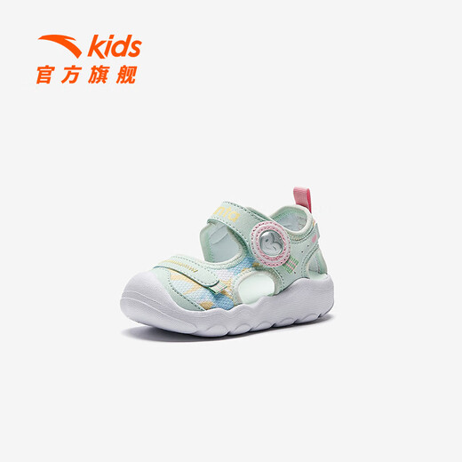 ANTA children's sandals, men's and women's shoes, 2026 summer new breathable Velcro octopus toe and foot protection beach shoes for women, oxygen green/Anta white-6 20