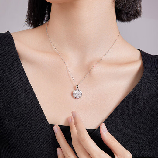 Liuguifu Jewelry PT950 platinum pendant eight treasures multi-plate platinum necklace pendant for women PT0600036 3.45g