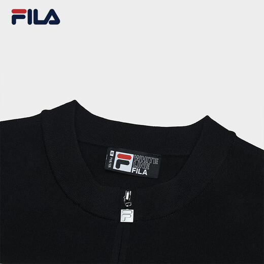 Fila Offizielles Frauenkleid 2025 Sommer Neue Mode lässig einfache schlanke kurzärmelige Rock, Black-Bk S 160/80A/S