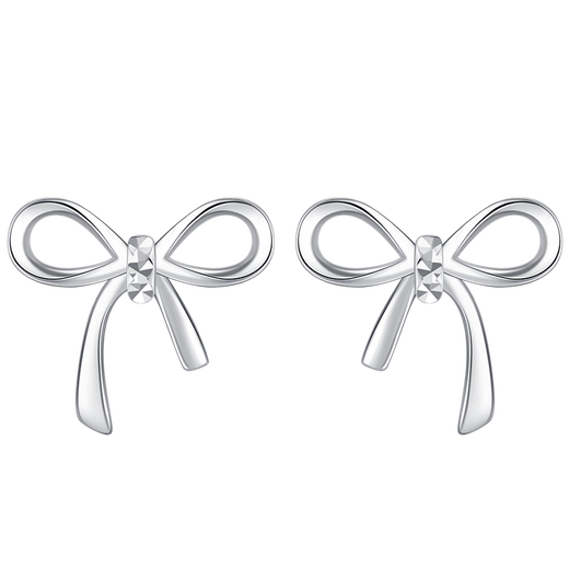 3DG Jewelery platinum 950 bow earrings, a simple piercing gift for your girlfriend, priced by the gram, 1.30 grams (92 yuan including labor costs)