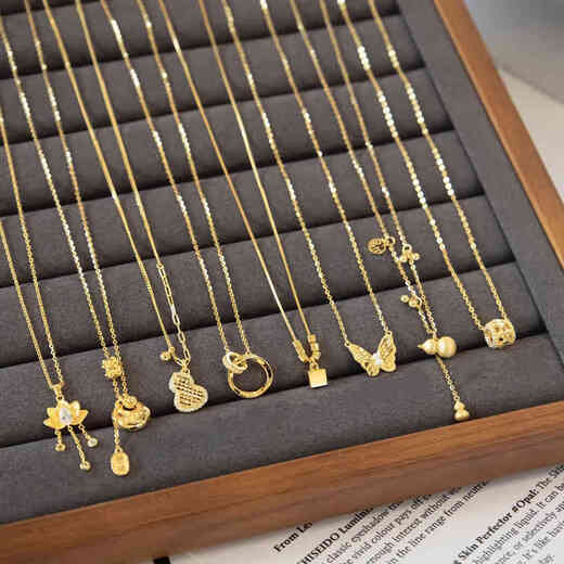 Youshu silver gold lock necklace full body S925 sterling silver plated 18k gold fashionable clavicle necklace women's versatile temperament gold lock 07569