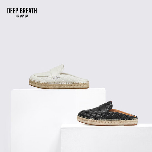 
DEEP BREATH Deep Breath Women's Shoes Casual Commuter Versatile Muller Slippers Fisherman's Shoes Women's AX11154 White 35