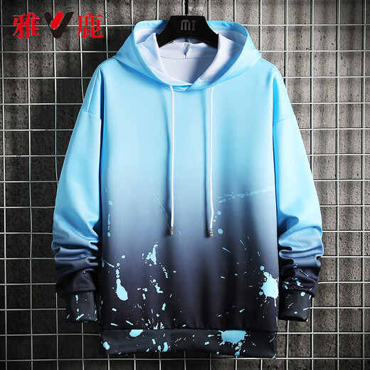 Yalu Sweatshirt Herren Frühlings- und Herbst-Rund-Hals-Pullover Mode Winter und Samt verdickte lässige, vielseitige, vielseitige Kapuze-Top-Weiß 6913 [hohe Qualität] XL [125-145jin [Jin entspricht 0,5 kg]]