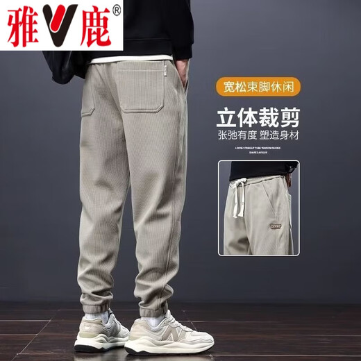 Pantalones casuales de yalu para hombres en otoño pantalones de hombres americanos high street pantalones heterosexuales sueltos para hombres en verano pantalones sin aliento khaki regular xl [peso recomendado 110-140 jin [Jin iguala 0.5 kg]]]
