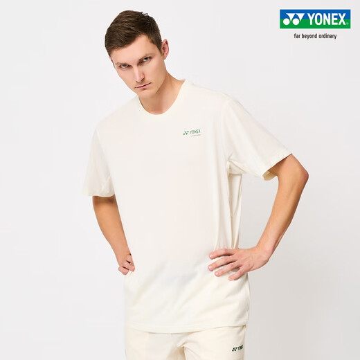 Serie de protección natural y ambiental de Yonex 25SS 16833CR/16835CR Camiseta de deportes al aire libre Hombres y mujeres 16833cr Ice beige (estilo masculino) XL