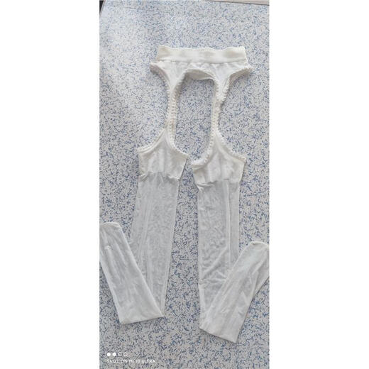 Feiyu Tenderness Series Mask Milk Silk Ultra-Thin Four-Side Crotch Hollow Lace Suspender One-piece Sexy Long Pantyhose White One Size