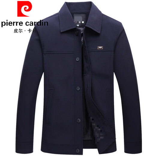 
Pierre cardin spring and autumn jacket middle-aged men's jacket casual men's thin jacket middle-aged and elderly jacket daddy coat flip collar zipper blue black 3XL 185 [recommended 15868Jin [Jin equals 0.5 kg]]
