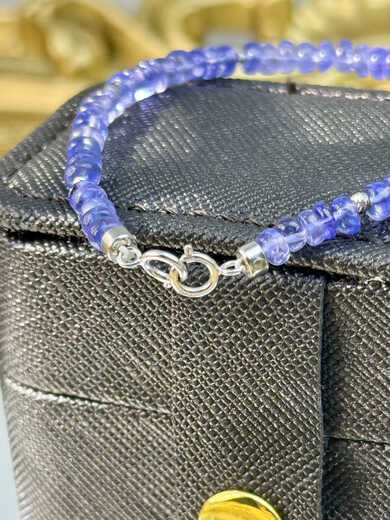 Li Shen natural tanzanite string translucent and sparkling, born for romance, 18K gold tanzanite double buckle bead string necklace bracelet double buckle bracelet