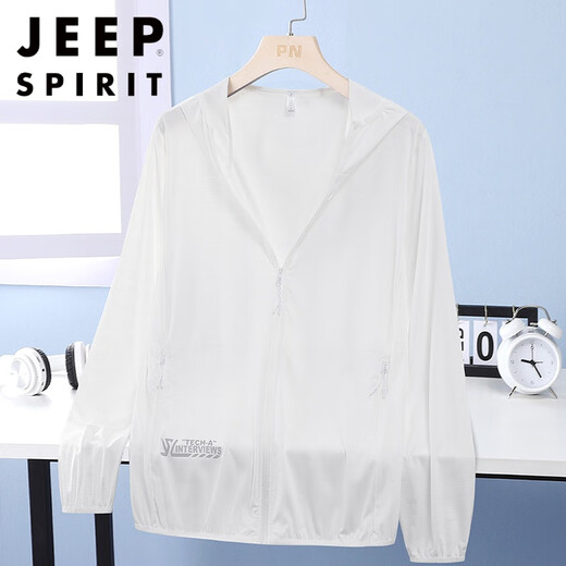 JEEP SPIRIT large size ice silk sun protection clothing for men in summer, light and breathable, plus fat and trendy, outdoor fishing sun protection clothing for fat men, black 8050 8XL 250-280Jin Jin equals 0.5 kg