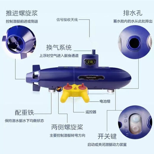 Burjuman Nuclear Submarine -Modell kann remote kontrolliertes Submarine -Kinderwissenschaftsexperiment Wassermodell hausgemachte DIY -Spielzeug Exploration Green Power gestartet werden