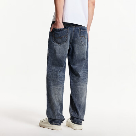 Jack Jones (JACK/JONES) 25-year summer men's clothing 907 loose straight jeans men's retro washing trendy casual brand pants E42 medium blue denim 31 175 W31/L30