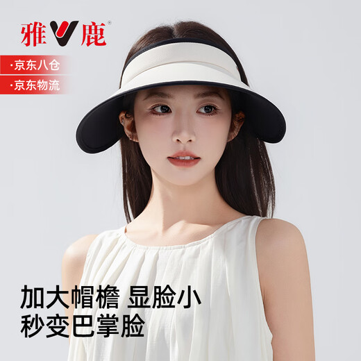 Yalu sun hat women's summer anti-UV large brim face-covering sun hat showing face small hollow top sun hat
