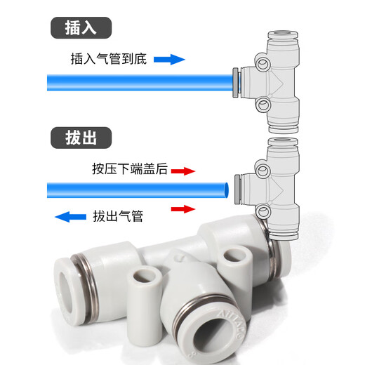 AirTac/Yadeke PE/PU straight-through/PY/PM plate straight-through/PZ cross four-way/PG reduced diameter straight-through PE8