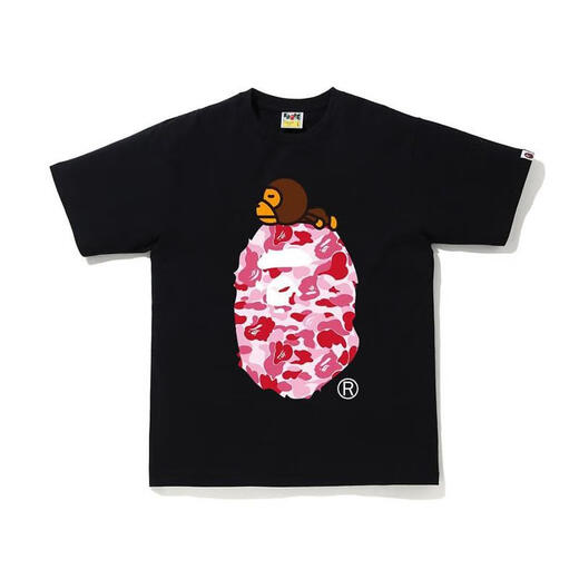 BAPE Trendy Brand Summer Pure Cotton Round Hals kurzärmeligte Affe-Kopf-Ehepaar lässig T-Shirts für Studenten Männer und Frauen trendy halbärmelte 5012 Black M.