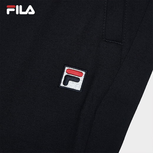 Fila Fila official men's knitted trousers 2025 summer new fashion casual simple basic straight pants men's black-BK L 175/84A/L