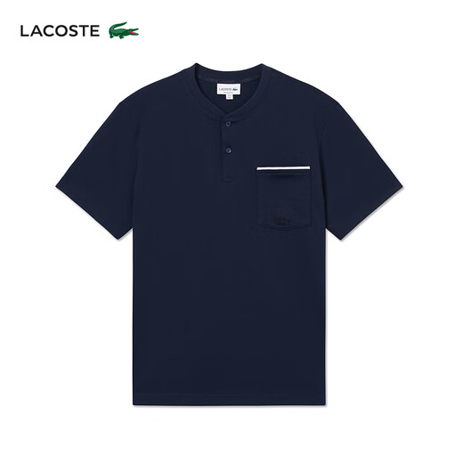 Lacoste French Crocodile Herren-Kleidung 25 Frühlings- und Sommer Neue Mode einfache Henry Kragen Kurzarm T-Shirt Th7022 166/Nakura M 4