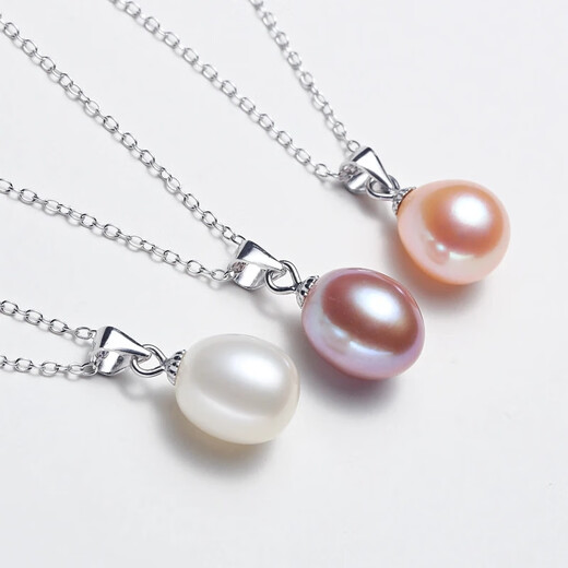 Knock Love Natural Freshwater True Pearl Single Water Drop Pendant Necklace for Women S925 Silver 2025 New Trend Simple and Versatile T1015 Water Drop White Pearl Silver Holder without Chain 7-8mm