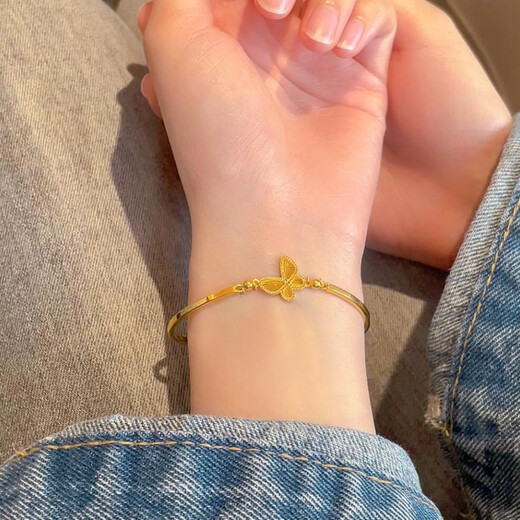 OIMG Gold Laser Batterfly Half Bracelet Half -Chain Bracelet для женщин Золотая сумка Серебряный браслет для подруги жене -подарка