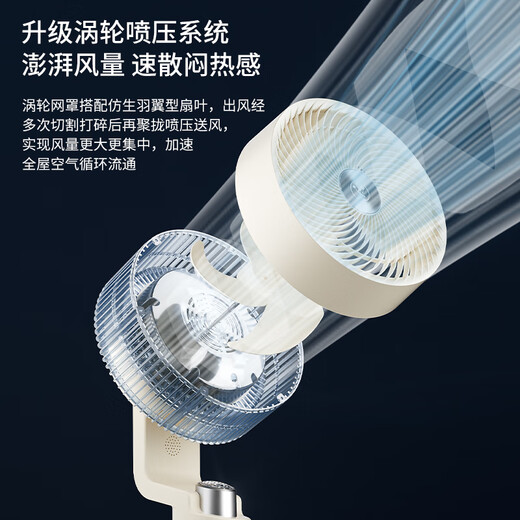 Westinghouse air circulation fan household electric fan negative ion purification floor fan bedroom desktop vertical fan energy-saving turbine large air volume convection fan shaking head voice remote control white luxury model 12H timing + voice intelligent control + 3D shaking head fan