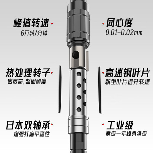 Saint-Nair Taiwan pneumatic grinding machine industrial grade air grinding pen small high-speed jade engraving grinding polishing machine grinding pen S-S-6636 standard high-speed grinding and get 60 pieces set