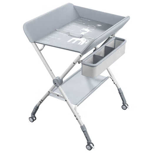 He Jiangong Japan exports diaper table baby care table baby baby changing multi-function newborn diaper touch table Athens gray traditional style + storage basket + clothes drying rack + general