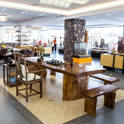 Songs 2025 neuer massiver Holz Tee Tisch Tee Tischstuhl Kombination Einfacher moderner Büro-Tee-Tisch Neue chinesische Tafel-Tee-Tisch Einer Tisch: 180*(65-70)*755 cm Montage