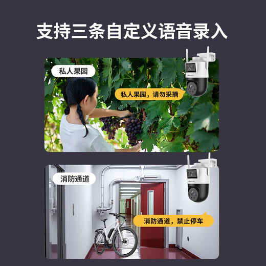 
Dahua Dahua (dahua) camera dual camera 10 million surveillance wireless wifi high-definition full color night vision 360 degree panoramic view without dead angle indoor and outdoor surveillance camera mobile phone remote DH-P10A-E2IL official standard [Get order free 64G memory card]
