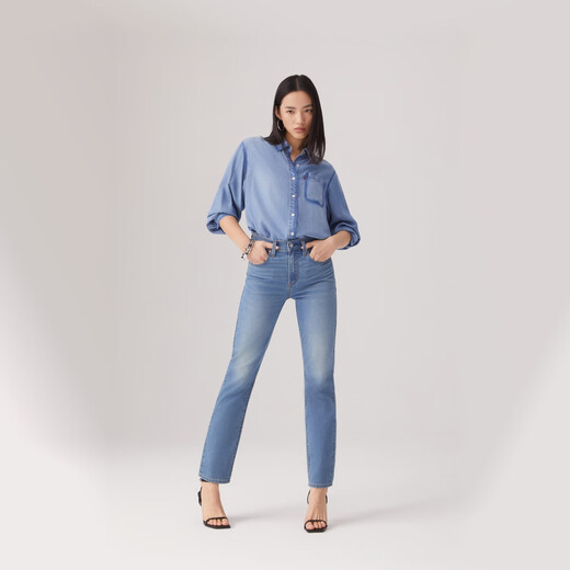 Levi's李维斯冰酷系列25年春季新款女士724高腰修身直筒牛仔长裤