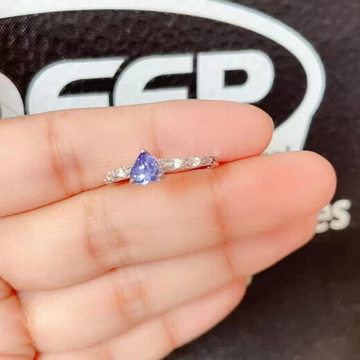 Shilian heart-shaped natural tanzanite ring for women, simple and exquisite 925 sterling silver inlaid with colored gemstones, light luxury niche, adjustable opening