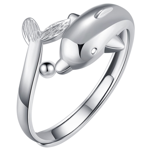 Gold Supreme Platinum Ring PT950 Dolphin Spirit Flexible Platinum Ring Gift Girl Birthday Gift Price 3.86g
