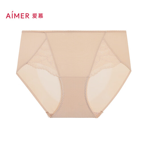Aimei underwear women's underwear spring and summer cotton bottom crotch splicing lace sexy mid-waist boxer AM23A701 M