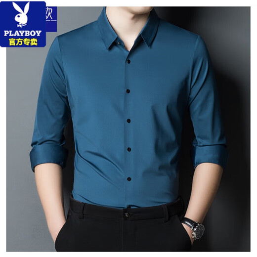 GRANDE PLAYBOY Brand de gamme haut de gamme Mulberry Silk HEMP de gamme à manches à manches longues pour le printemps et l'été, la chemise respirante décontractée et sans fer 9926 Styles - Black 165 [Recommandé 90-120jin [Jin est égal à 0,5 kg]] M