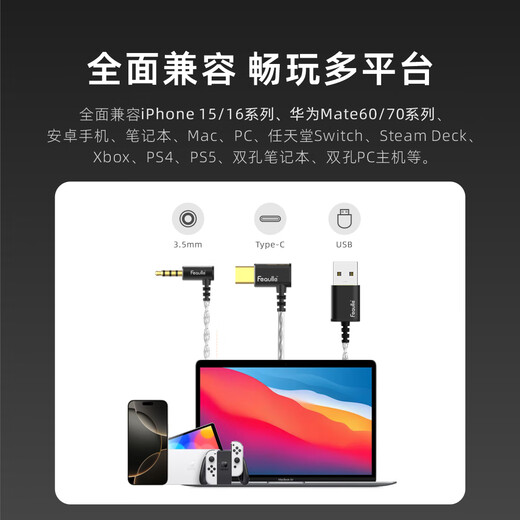 Feilelian second generation LIAN2 in-ear HIFI gaming headset wired Typec e-sports listening position high quality fever computer headset with mic 2025 new replaceable earplugs Haoyuebai-Lian Type-C with mic 1.2m-Mobile Recommendation